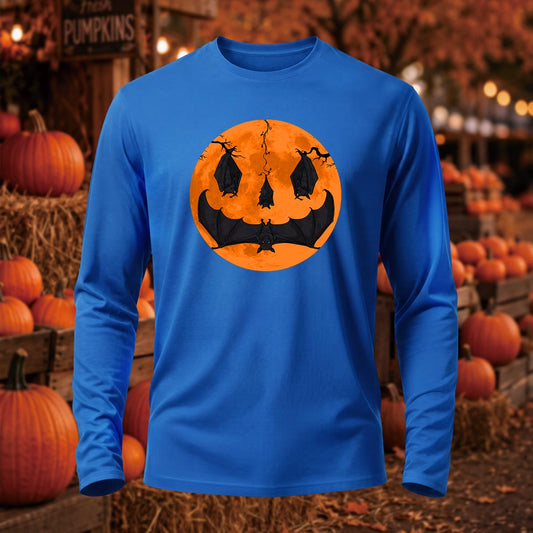 Halloween Bats Moon Printed Long Sleeve T-Shirt