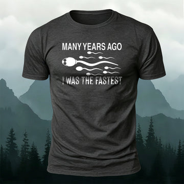100% Cotton Fastest Tadpole Print Casual T-Shirt