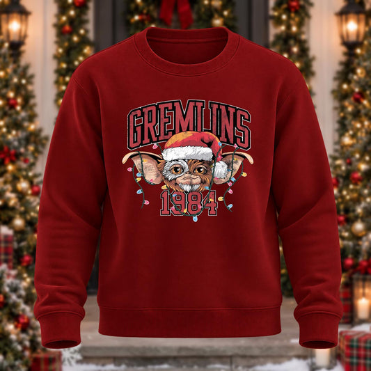 Gremlins Christmas Printed Round Neck Sweatshirt