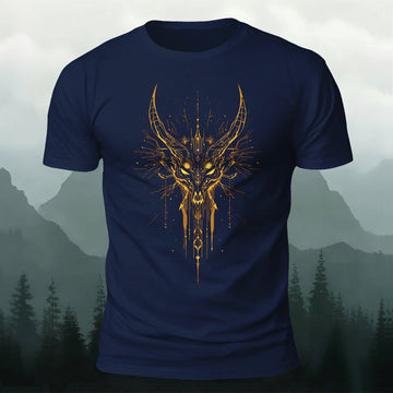 DTG Dragon Head Printed Short Sleeve T-Shirt