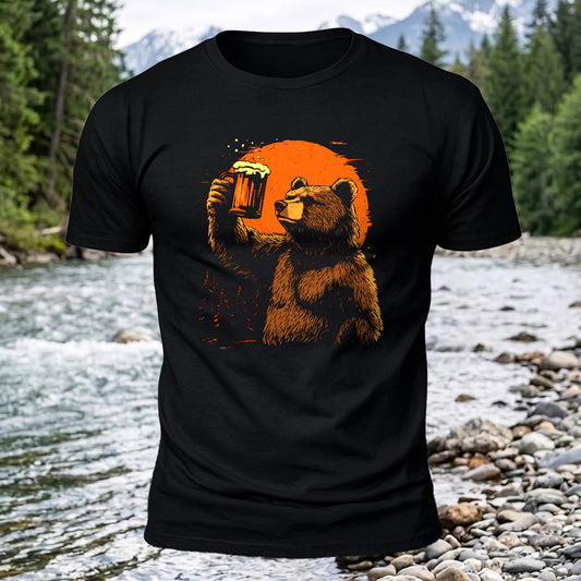 Cheers Bear Printed Short Sleeve T-Shirt