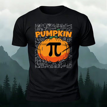 Combed Cotton Pumpkin Pi Halloween Math Graphic Tee