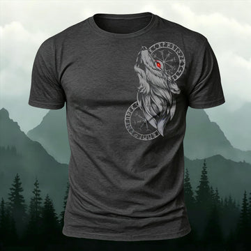 Howling Wolf Totem Printed Short Sleeve T-Shirt