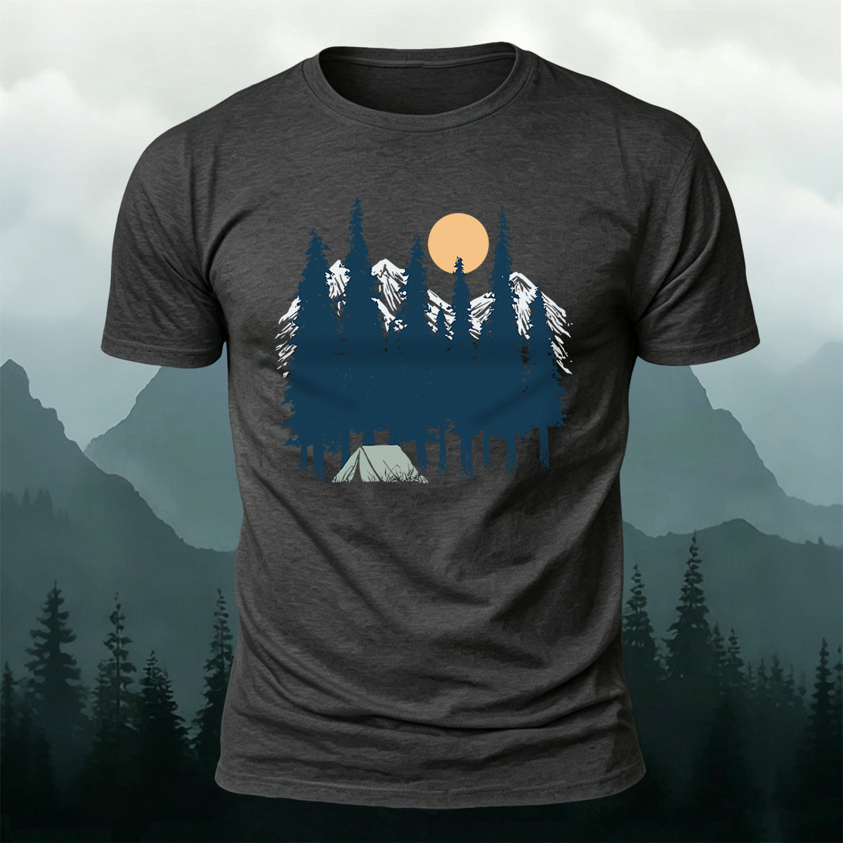 Outdoor Camping Print Breathable Comfortable Tee