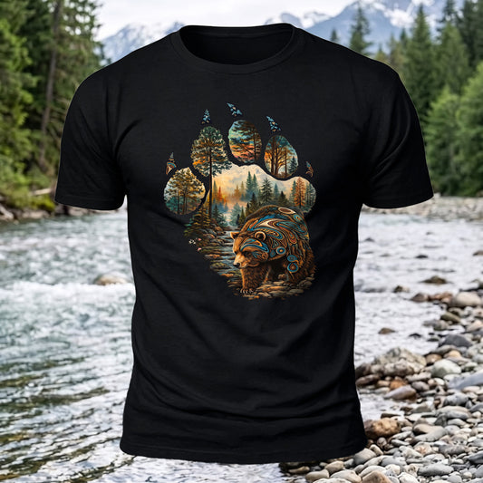 Forest In The Claw Printed Short Sleeve T-Shirt