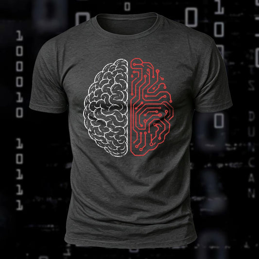 Circuit Brain Printed Short Sleeve T-Shirt