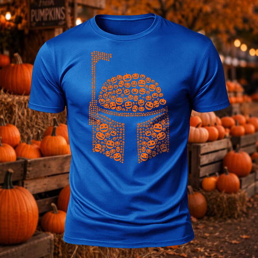 Mandalorian Pumpkin Mosaic Printed Short Sleeve T-Shirt