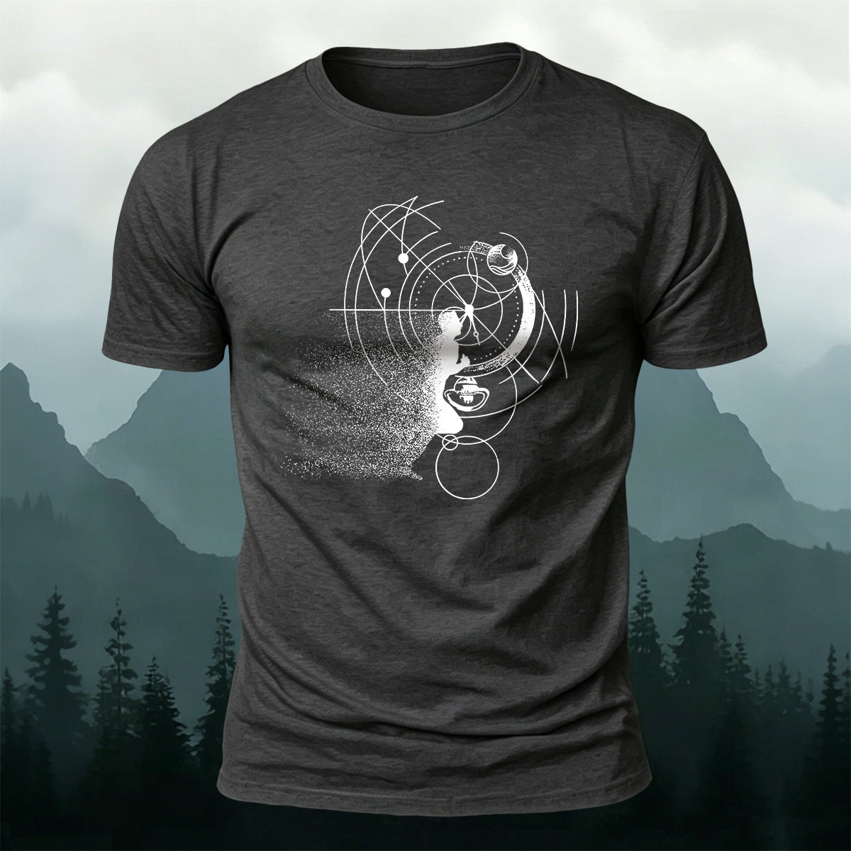 Running Line Print Outdoor 100% Cotton T-Shirt