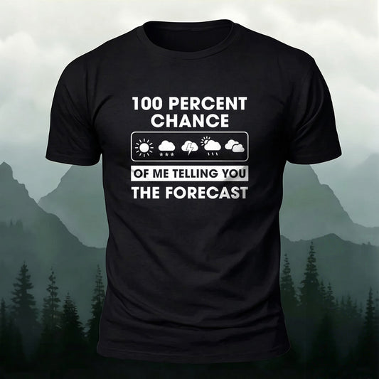 Premium Cotton Forecast Print Casual T‑Shirt