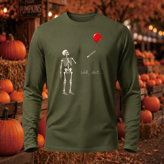 Well Shxt Skull Printed Long Sleeve T-Shirt