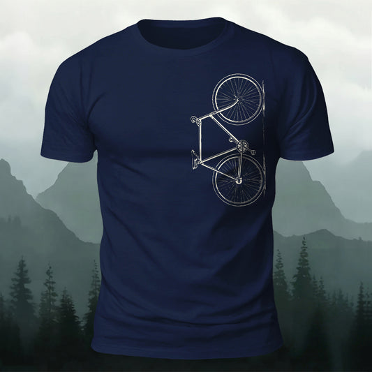 Vintage Bicycle Artwork Printed Short Sleeve T-Shirt