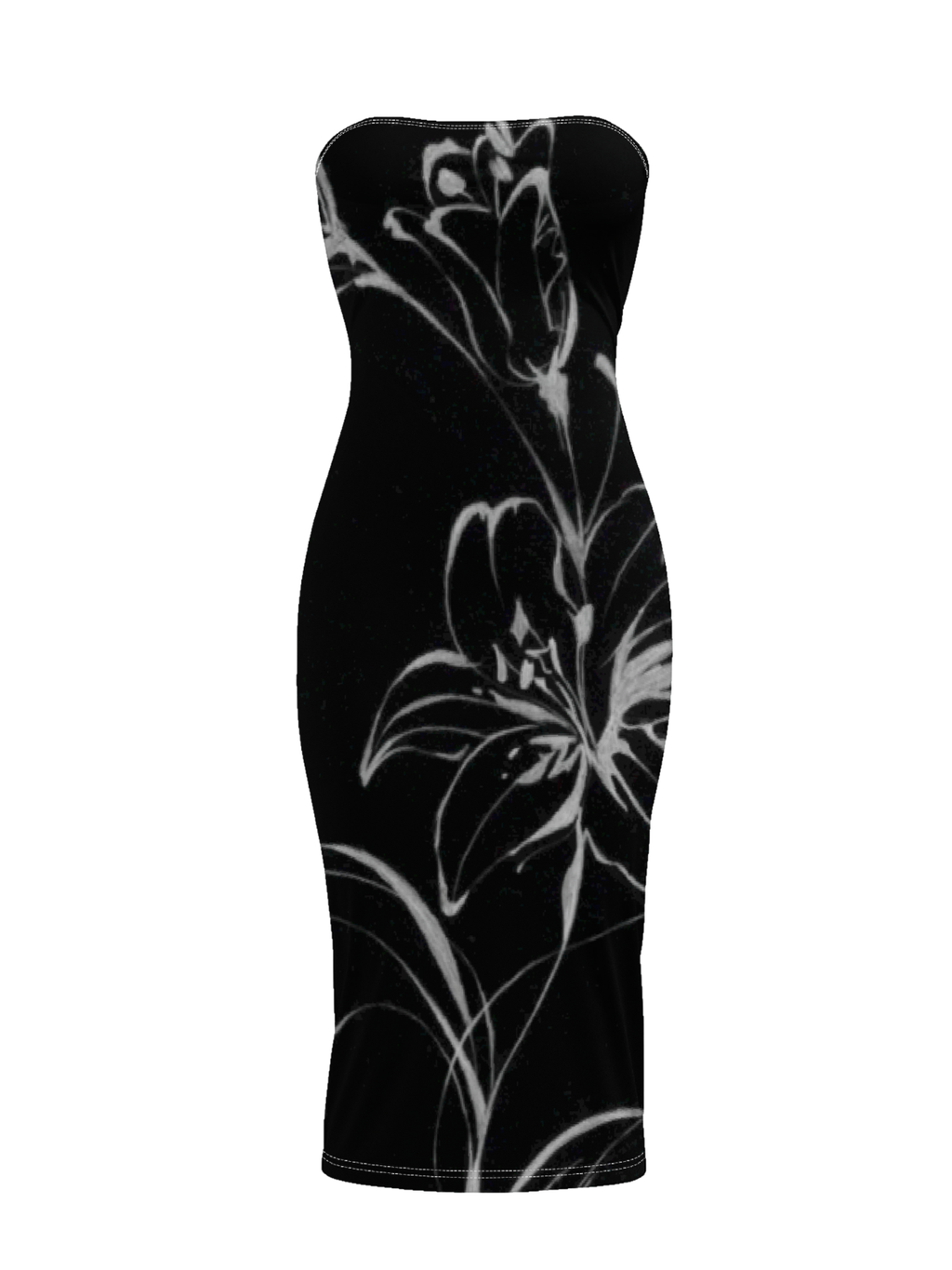 Dark Floral Print Sexy Bodycon Dress