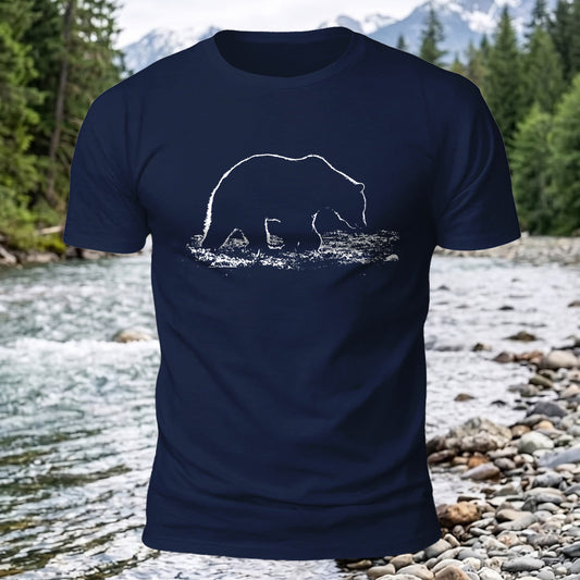 DTG Bear Silhouette Printed Short Sleeve T-Shirt