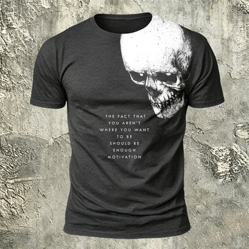 Skull and Letter Print Casual Outdoor T-Shirt