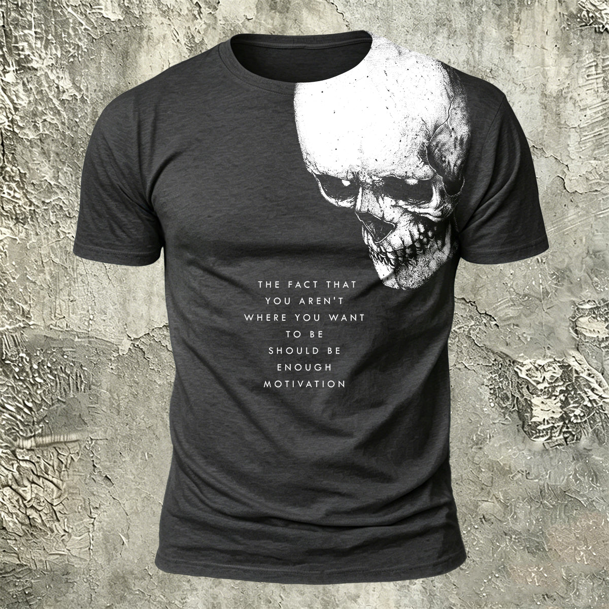 Skull Letter Print Personalized Casual Tee