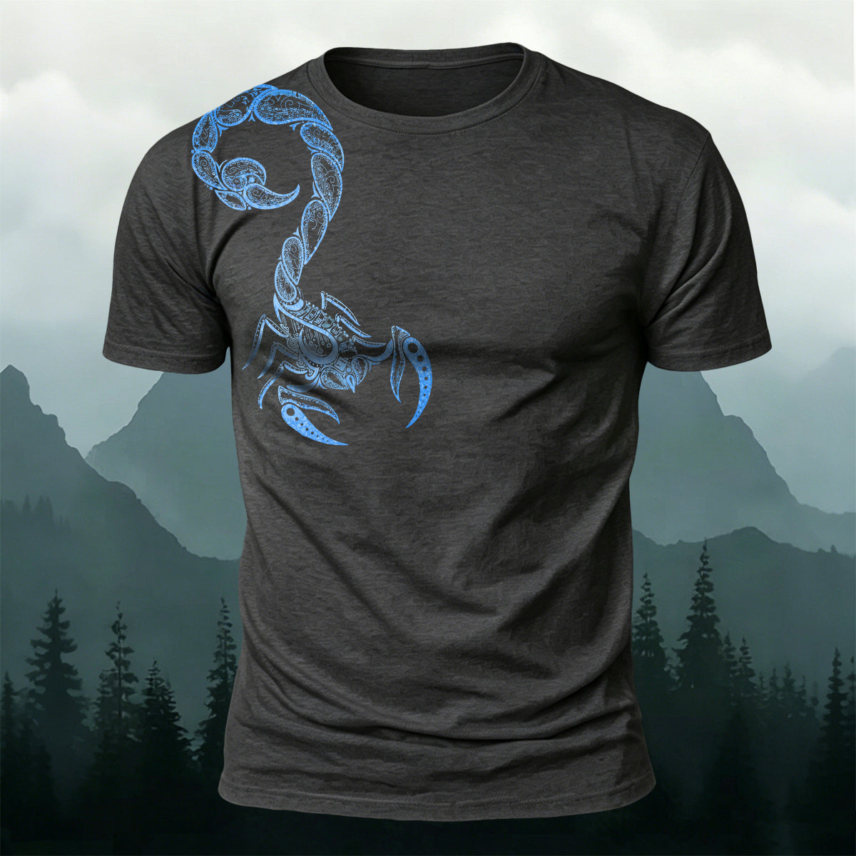 Scorpion Viking Mythology Print Casual Cotton T-Shirt