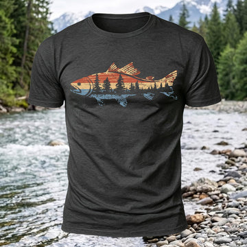 Fish Forest Printed Short Sleeve T-Shirt
