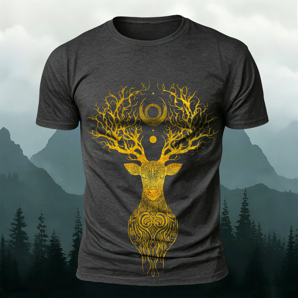 Mysterious Totem Deer Casual Skin-Friendly Tee
