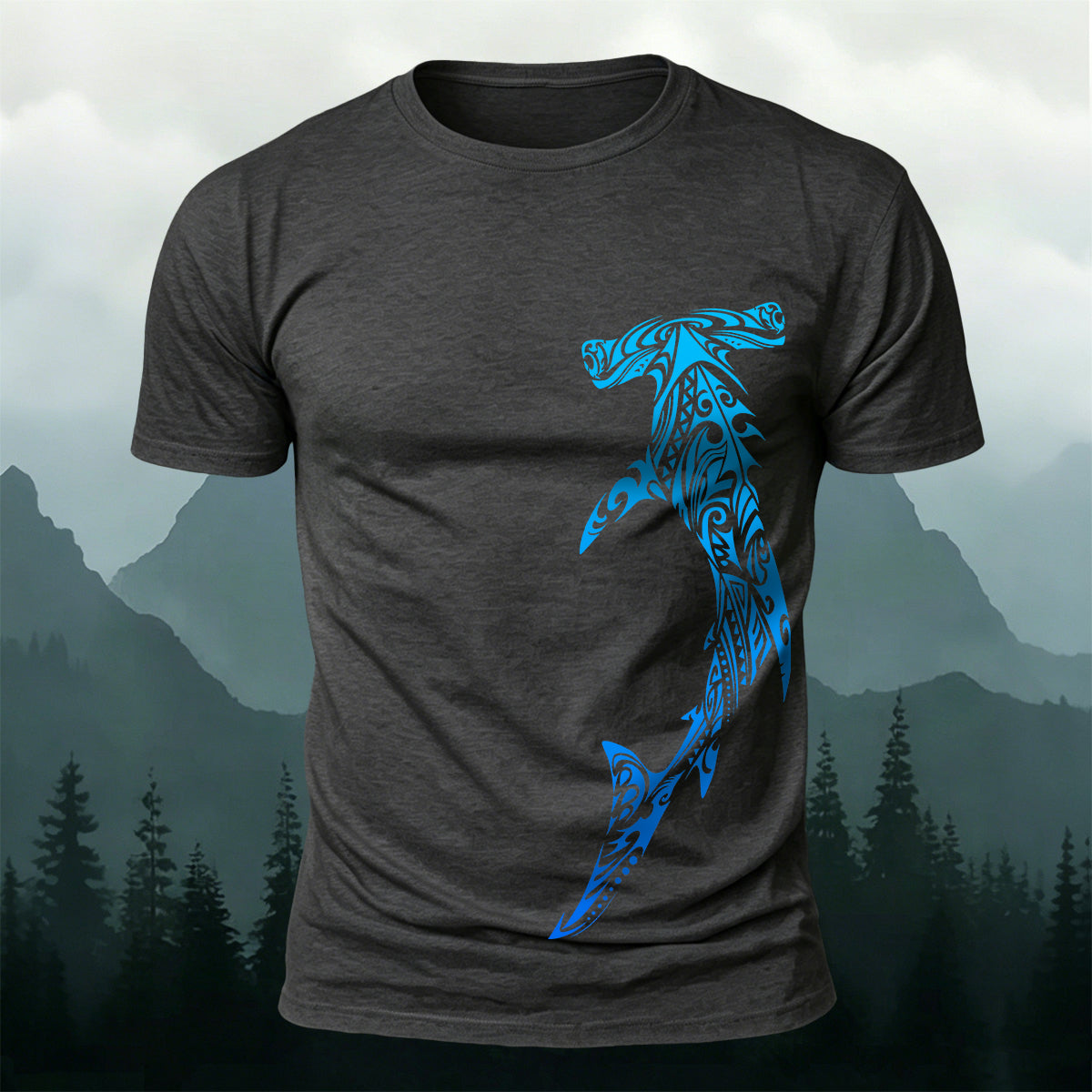 Tribal Hammerhead Shark Fashion Breathable Tee
