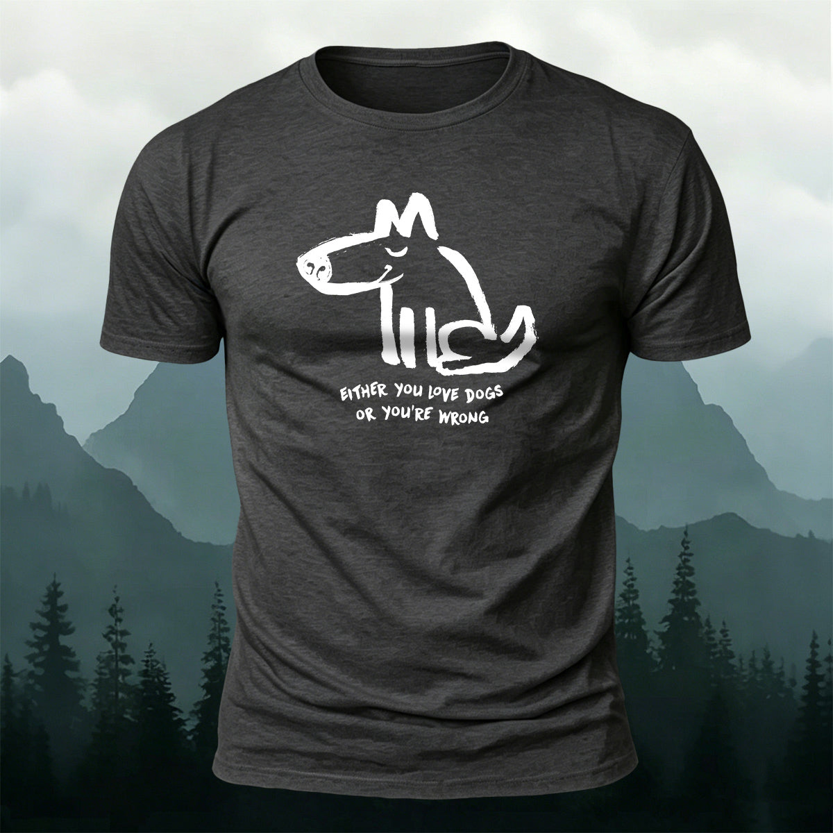 100% Cotton Dog-Themed Casual Crew-Neck T-Shirt