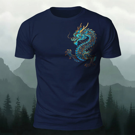 DTG Eastern Dragon Printed Short Sleeve T-Shirt