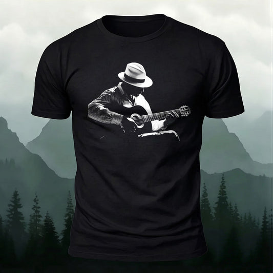 DTG Musical Man Print Casual T‑Shirt