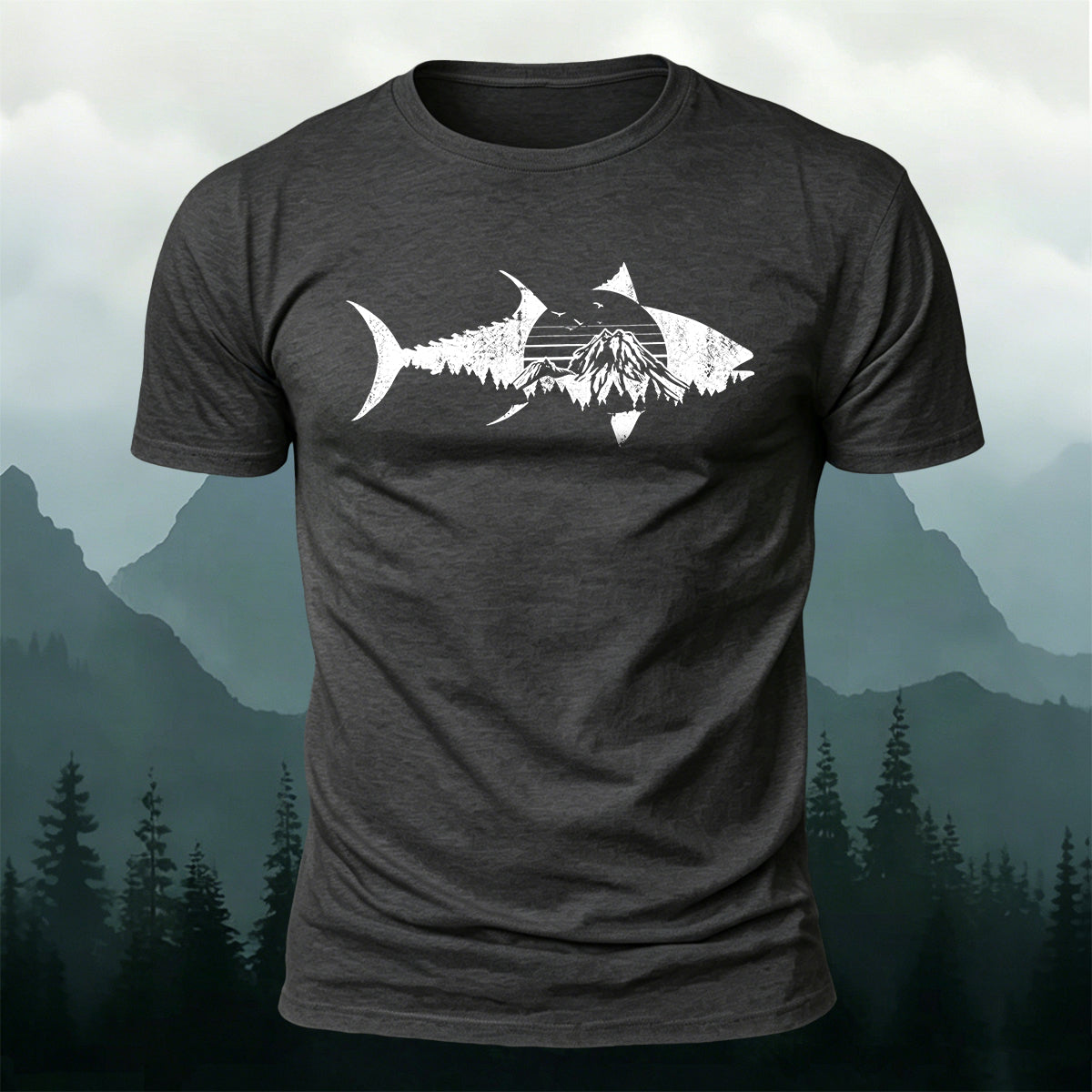 Minimalist Fish Outdoor Casual Breathable Tee