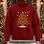 Bicycle Christmas Tree Printed Round Neck Sweatshirt