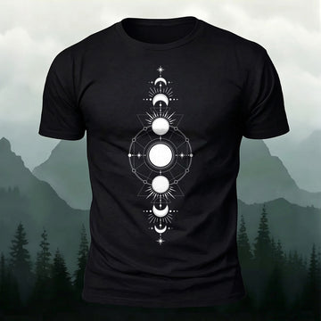 Premium Cotton Moon Totem Casual T‑Shirt