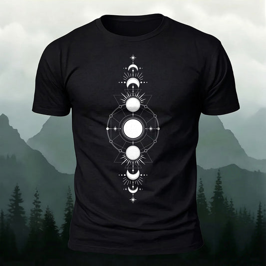 Premium Cotton Moon Totem Casual T‑Shirt