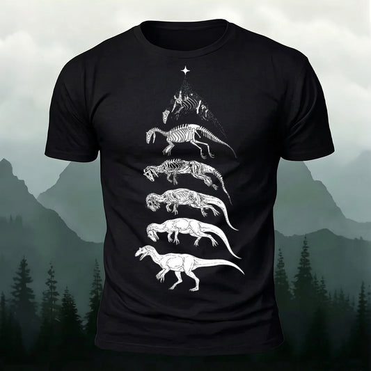 Premium Cotton Dinosaur Evolution Print Crew Neck T-Shirt