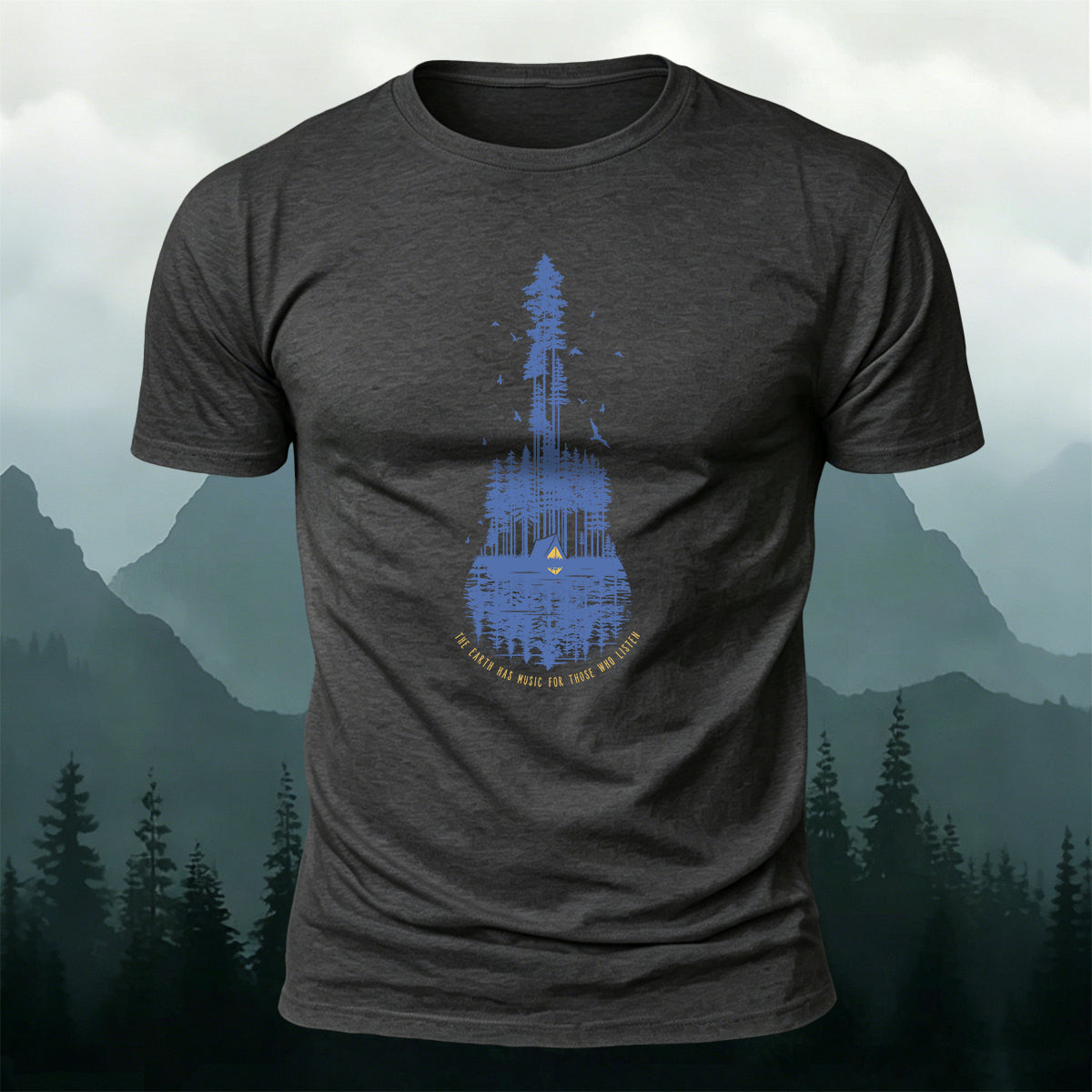 Cotton Forest Camping Print Nature Casual T-Shirt