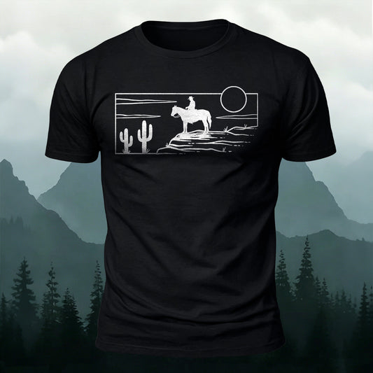 Soft Cotton Wild West Cowboy Casual T‑Shirt