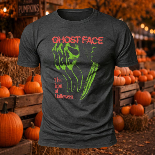 Ghost Face The Icon of Halloween Horror Movie Printed Short Sleeve T-Shirt