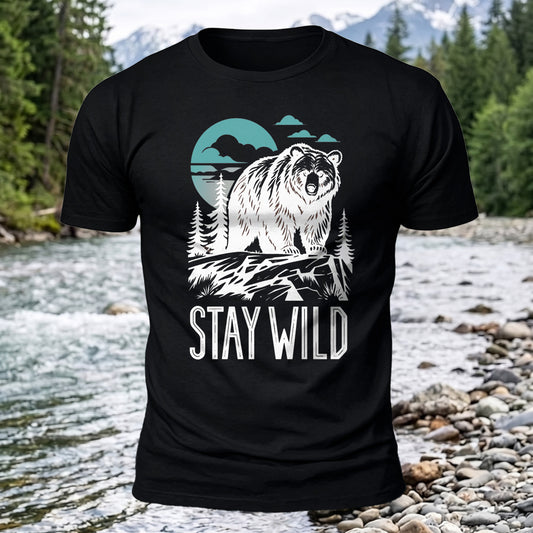 Stay Wild Printed Short Sleeve T-Shirt