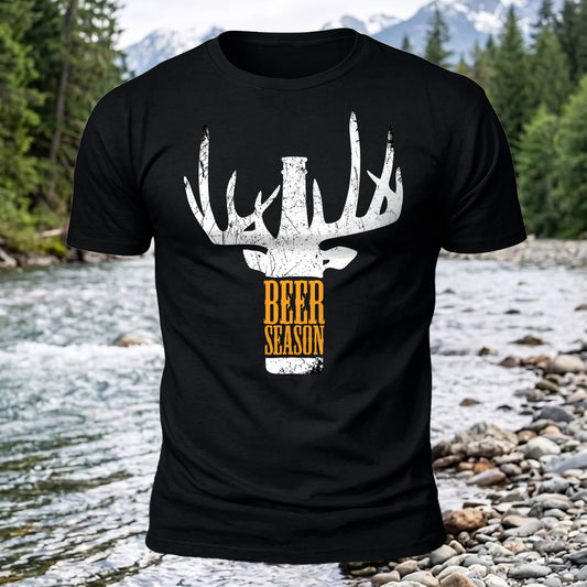 Beer Season Printed Short Sleeve T-Shirt