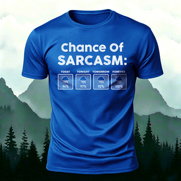 Combed Cotton Sarcastic Weather Forecast-Print Casual T-Shirt