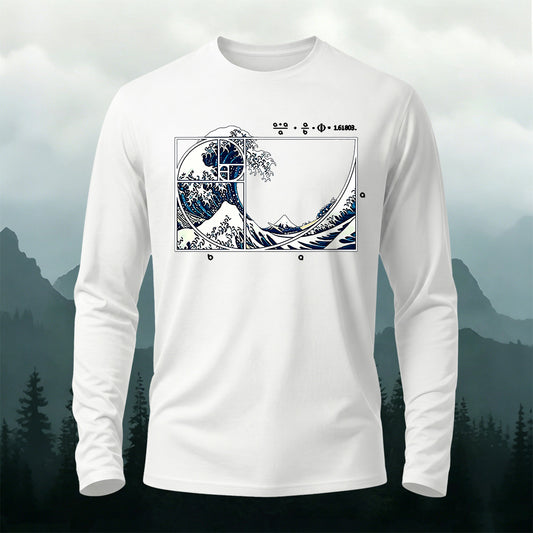 Waves Pattern Print Long-Sleeve T-Shirt