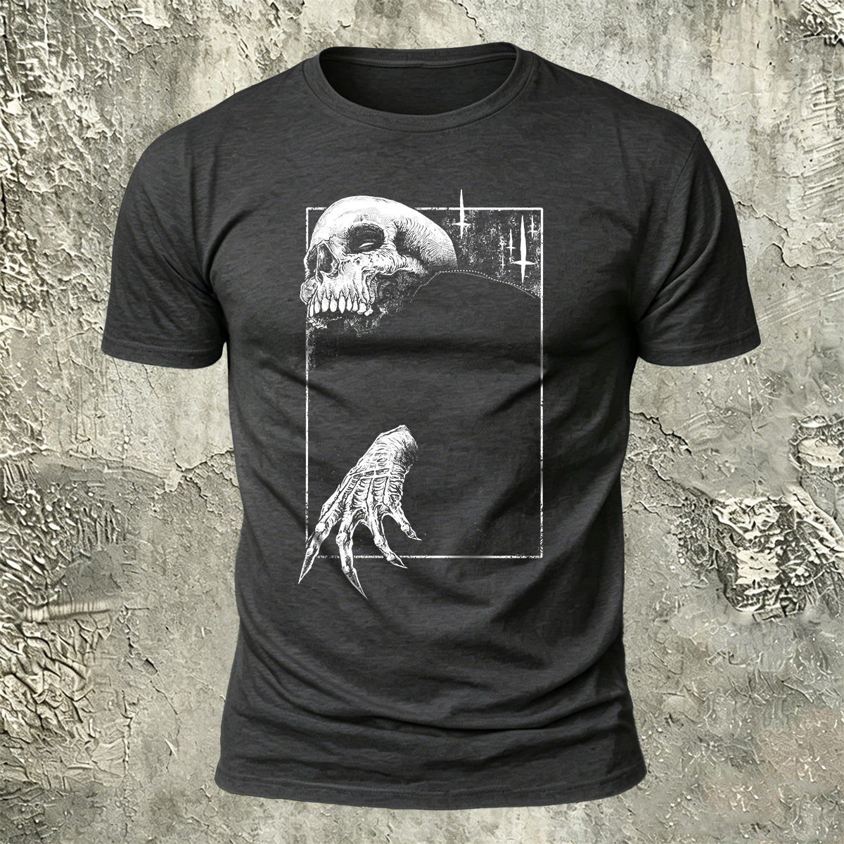 Dark Skull Print Casual 100% Cotton T-Shirt