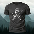 Cotton Rock ‘n’ Roll Cat Print Casual T-Shirt
