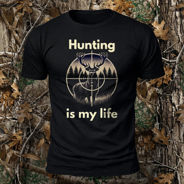 DTG Hunting Is My Life Printed Short Sleeve T-Shirt