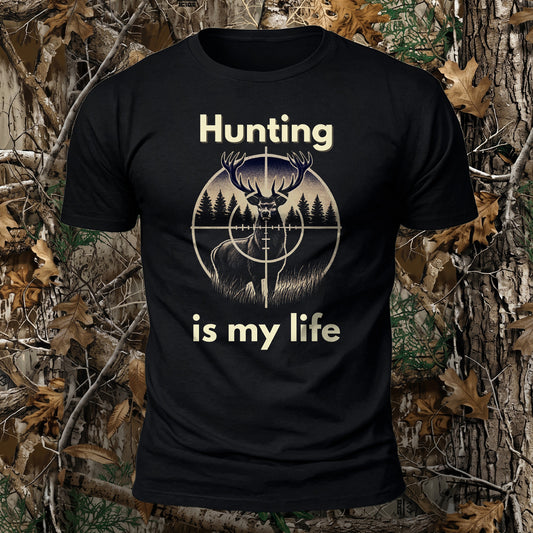 DTG Hunting Is My Life Printed Short Sleeve T-Shirt