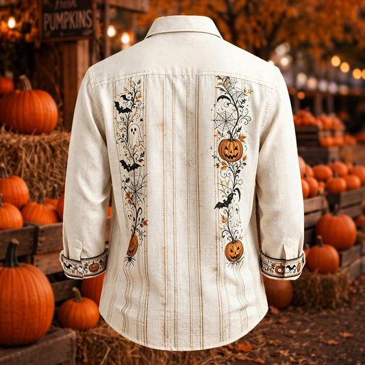 Ultimate Spooky Autumn Vibe & Halloween Party Button Down Shirt