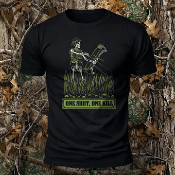 One Shot One Kill Printed Short Sleeve T-Shirt
