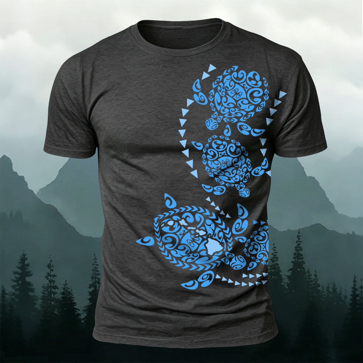 Geometric Turtle Casual Premium Cotton T-Shirt