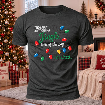 Jingle Some Of The Way Printed Casual Short Sleeve T-Shirt