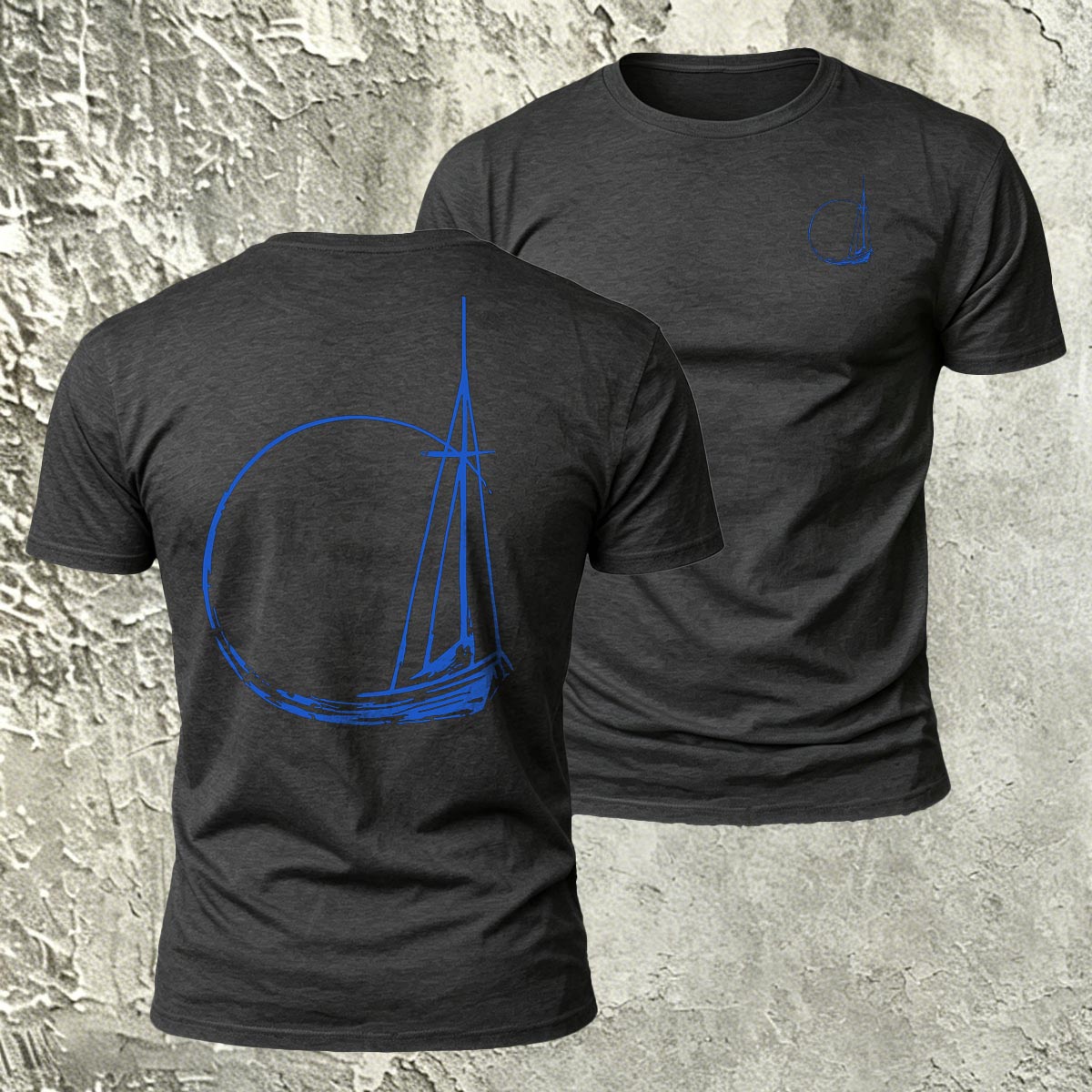 Minimalist Sailboat Line Fashion Skin-Friendly T-Shirt
