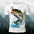 Bass Bite Bait Printed Casual Polyester T-shirt