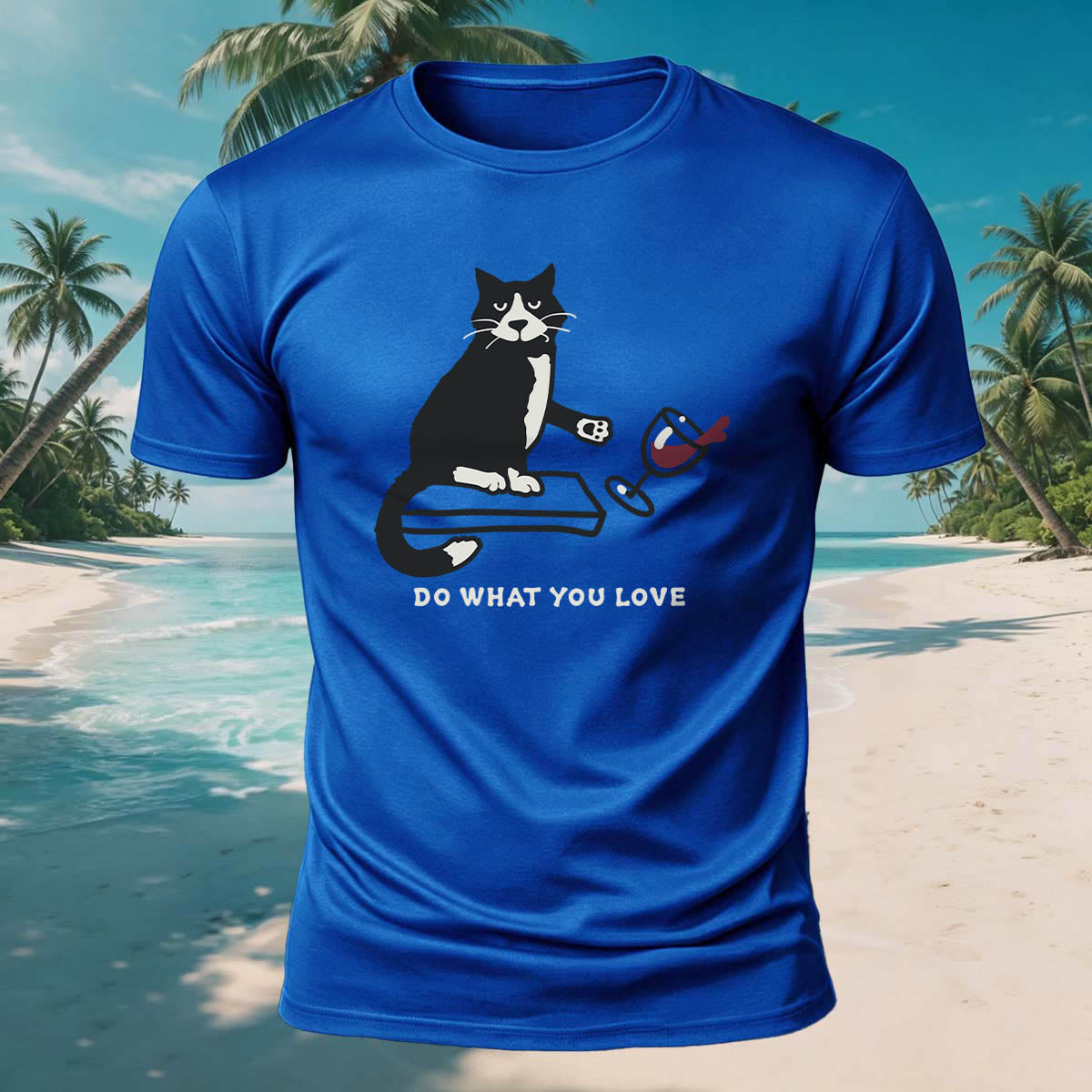 Kitten Spilling a Drink Print  Versatile Cotton T-Shirt
