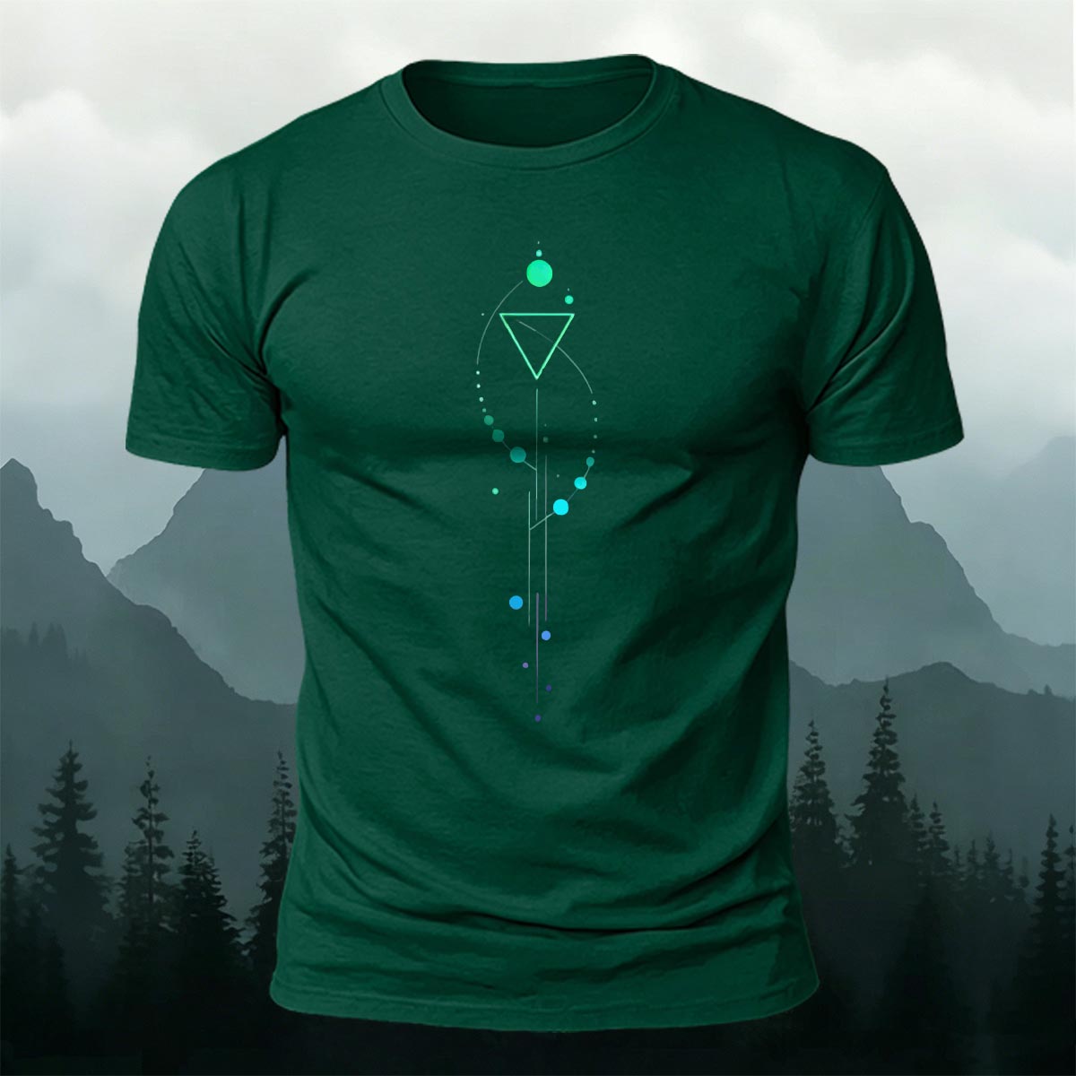 Dreamy Geometric Print Casual Cotton T-Shirt